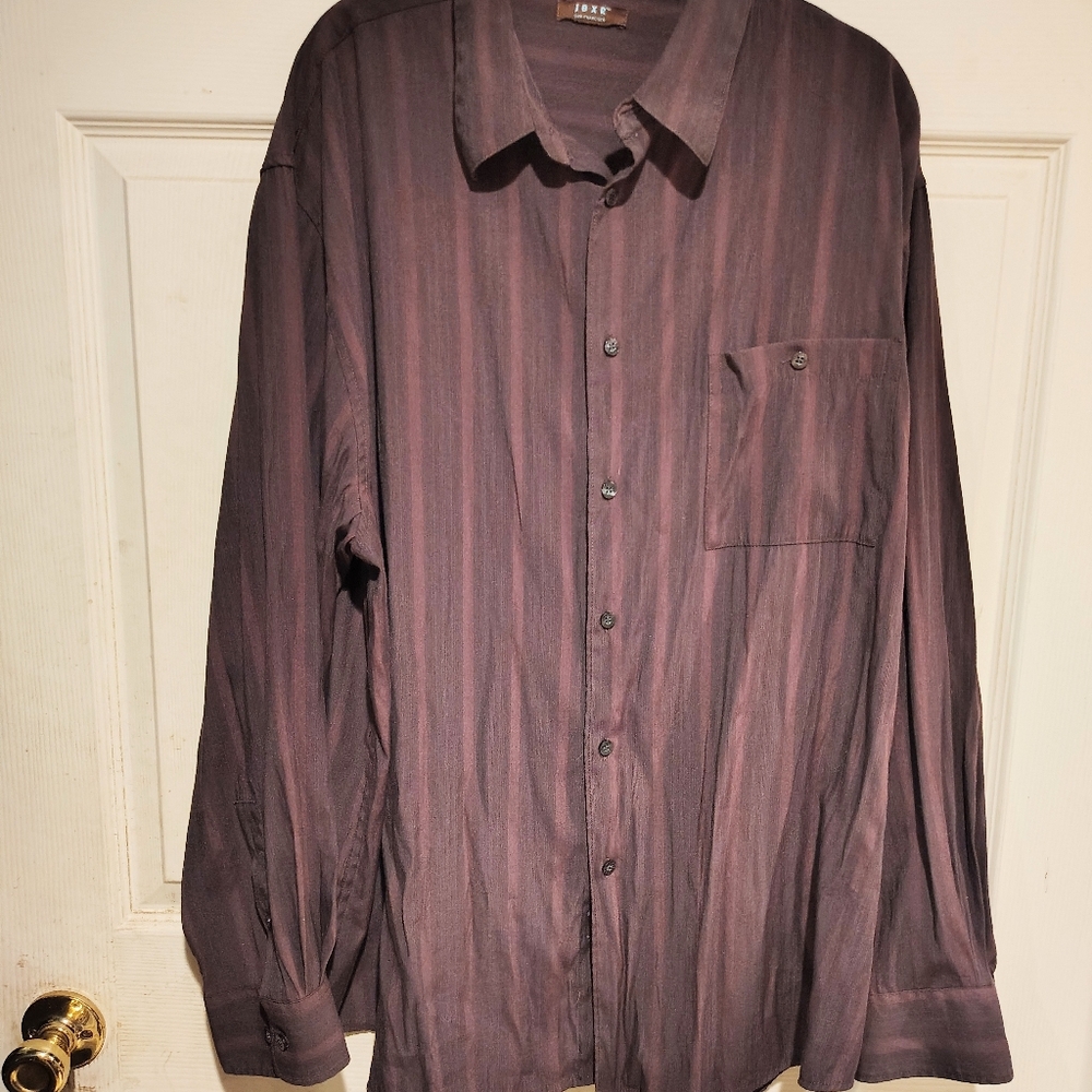 JBXR Men's Size XL Purple Striped Button-Up Shirt
